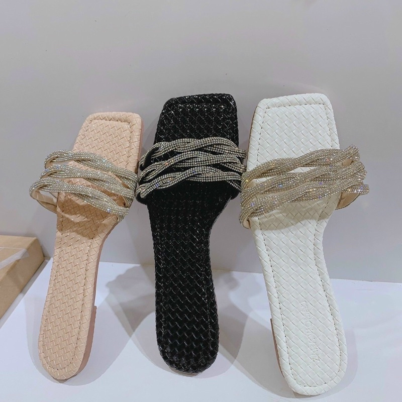 DÉP BẢNG DÂY ĐÁ XOẮN DA SI RẮN XINH