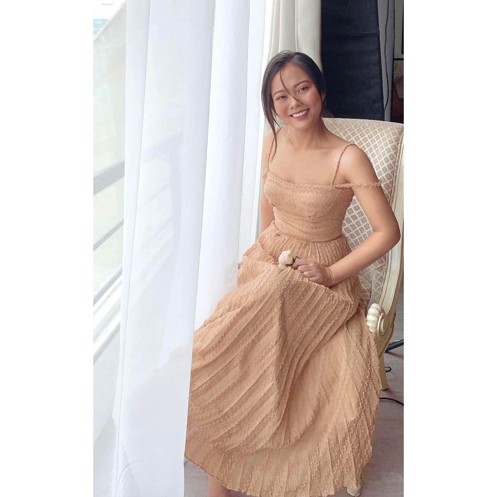 Đầm maxi ren dập li- Kianvu