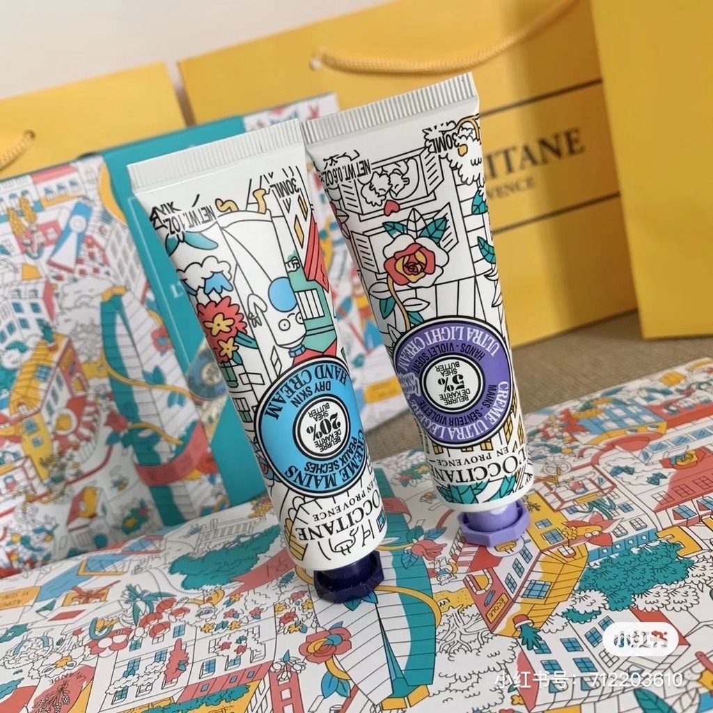 4 Kem Tay OMY L'OCCITANE HỘP GIẤY XANH