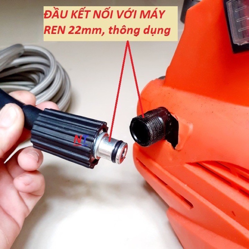 Dây cao áp 10M , 15M , 20M cho máy rửa xe - Tặng Khớp nối đồng - Dây rửa xe gia đình