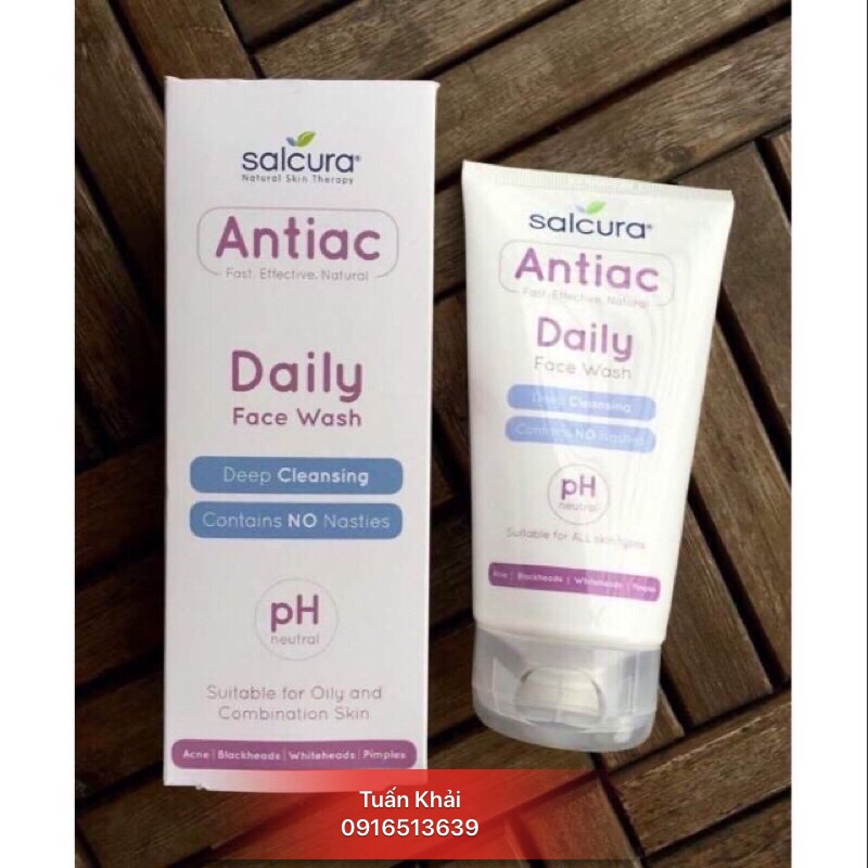 Antiac DAILY Face Wash sữa rửa mặt dành cho da nhờn mụn nhạy cảm chai 150ml