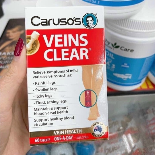 Viên uống hỗ trợ cải thiện giãn tĩnh mạch [Úc] Venis clear Caruso's [Chính hãng]