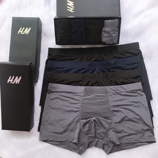 Hộp 4 Quần Sịp Boxer Chính Hãng Cao Cấp Giá Rẻ, Quần Lót Nam HM Đúc