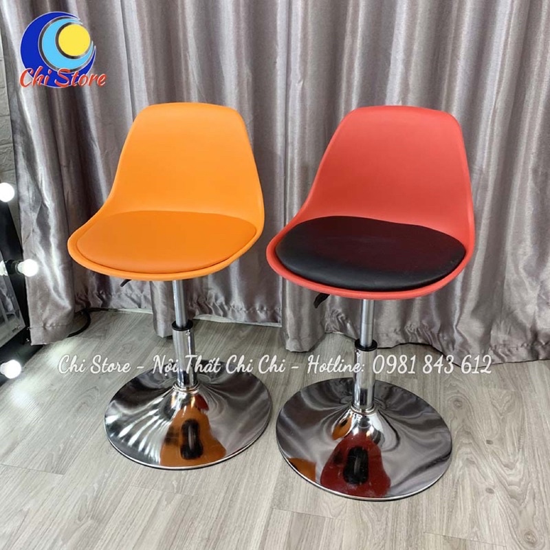 Ghế Xoay Học Sinh Nhựa Da Êm Ái, Ghế Ngồi Bàn Trang Điểm Tuỳ Chỉnh Độ Cao 30-50cm Và Xoay 360 Độ Giá Rẻ Chống Rỉ