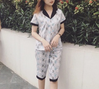 bộ Pijama thô lụa vnxk kèm video ảnh thật