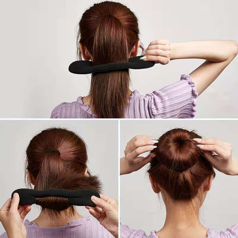 Dây Cột Tóc Bằng Xốp Màu Đen Đơn Giản Phong Cách Hàn Quốc