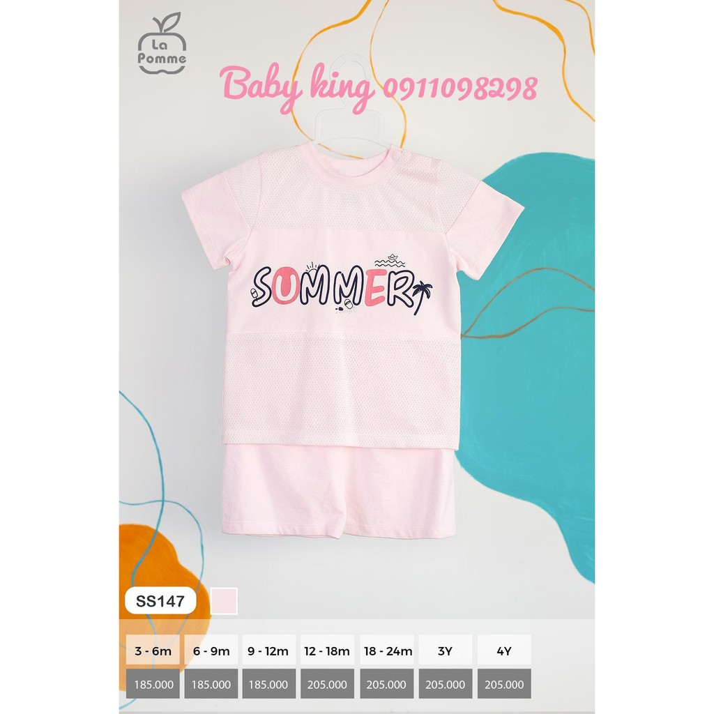Lapomme 2020. SS147 Bộ cộc Summer phối lưới thoáng siêu xinh