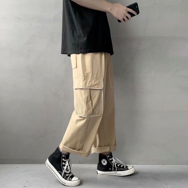 ✦AFFLIGA✦ Quần Kaki Ống Rộng Thời Trang Hàn Quốc Dành Cho Nam