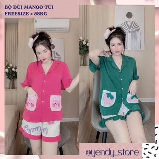 Pijama mặc nhà - bộ đùi mango túi hàng thiết kế