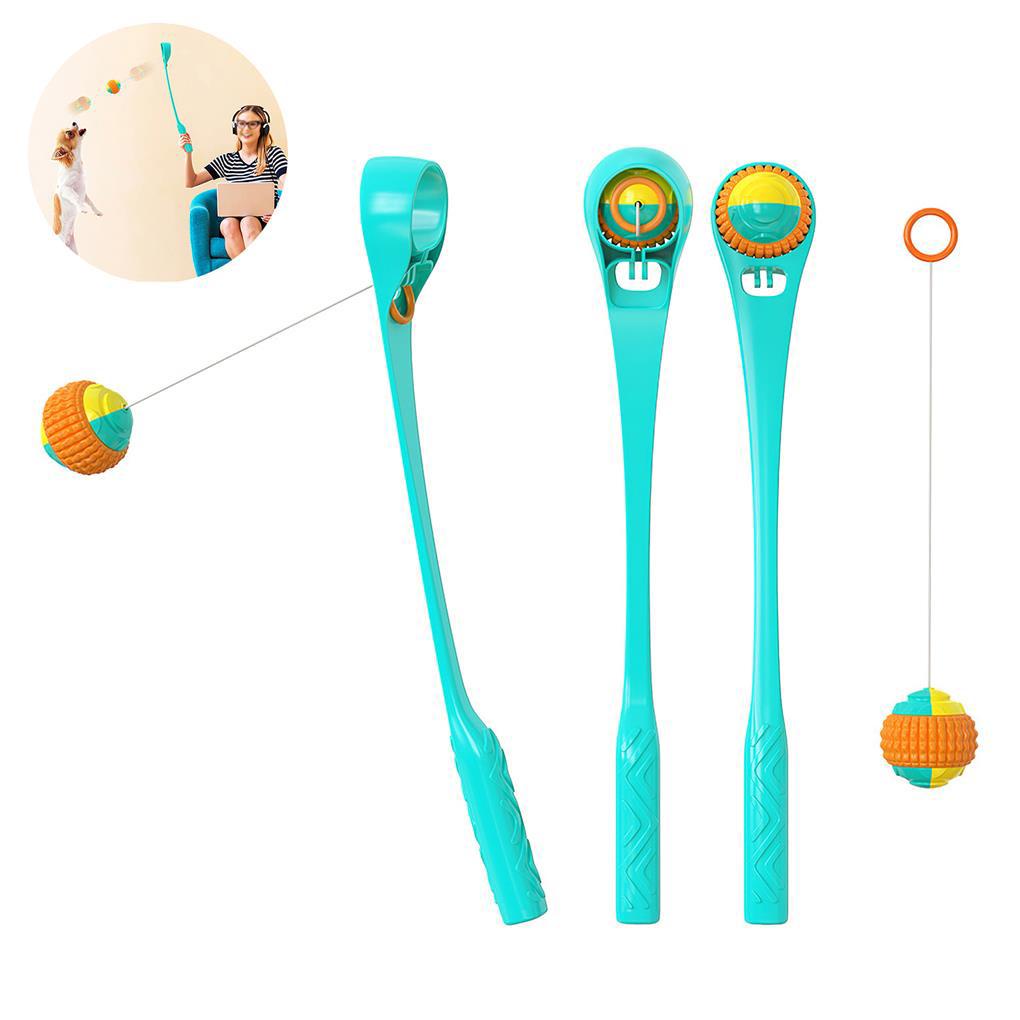 Đồ Chơi Ném Bóng Ném Bằng Nhựa Với Dây Co Giãn Và Bóng Gặm Giải Trí Cho Cún Cưng