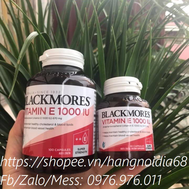 VITAMIN E BLACKMORE ÚC  1000IU lọ 30 viên/100 viên