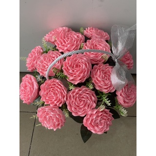 Lẵng Hoa hồng giấy nhún