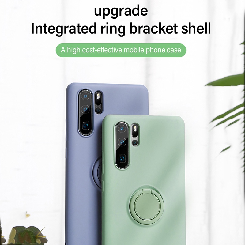 Ốp Điện Thoại Silicon Mềm Chống Sốc Kèm Móc Xỏ Ngón Nam Châm Cho Huawei P20 P40 P30 Pro