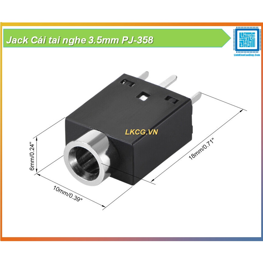 Jack Cái tai nghe 3.5mm PJ-358