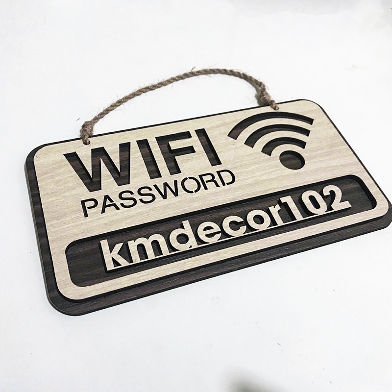 Bảng gỗ decor wifi password treo tường | trang trí homestay