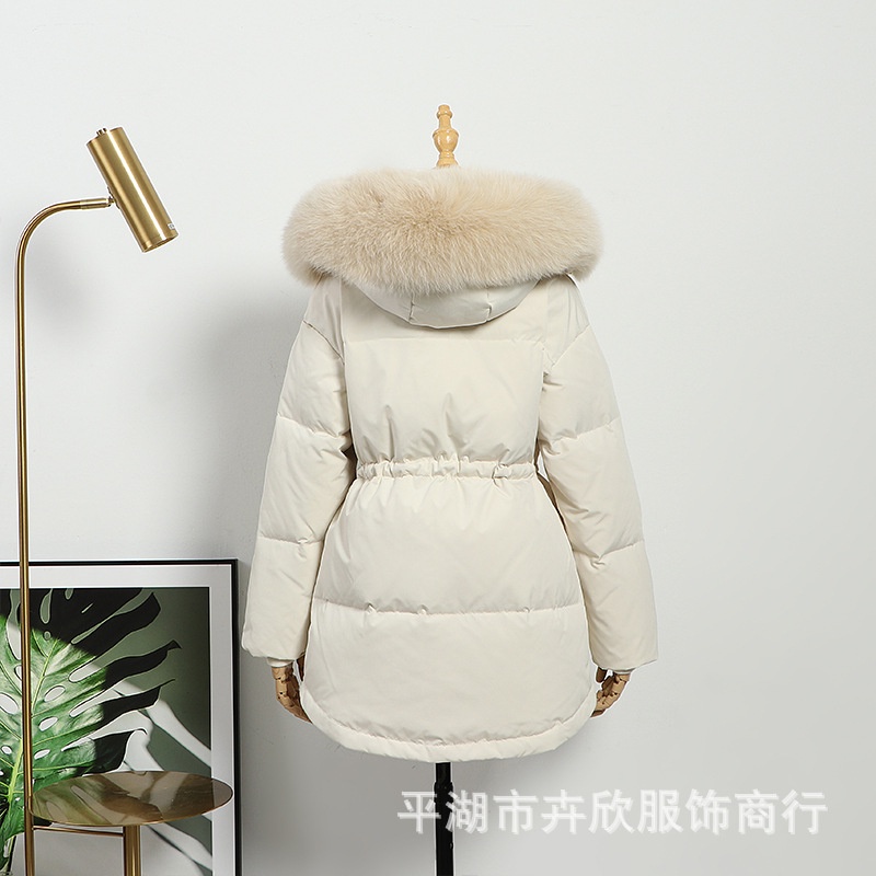 Áo khoác nữ phao lông vũ siêu ấm mũ lông thỏ to mịn hàng Quảng Châu cao cấp | BigBuy360 - bigbuy360.vn
