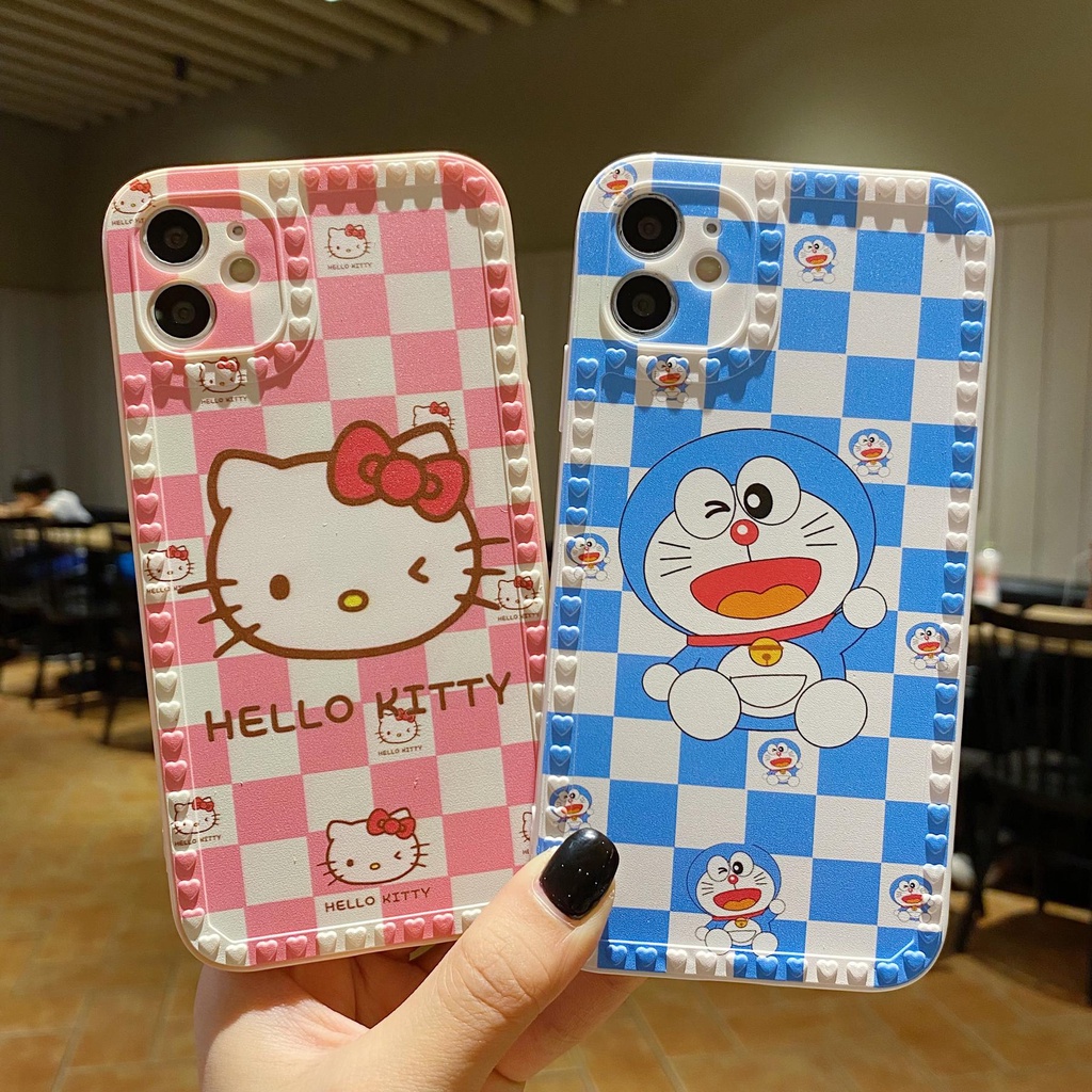 Ốp Điện Thoại Tpu Silicon Mềm Hình Mèo Doraemon/Mèo Kitty Cho iPhone 13 12 mini 11 Pro XS Max X XR 8 7 Plus