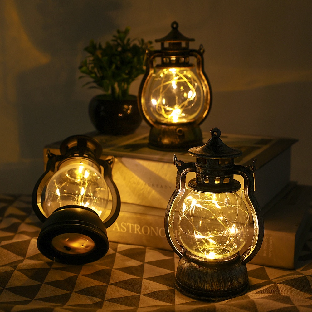 Đèn Treo Trần Nhà Sử Dụng Pin Độ Sáng Cao Phong Cách Retro Dùng Cho Cắm Trại/Đi Bộ Đường Dài Ngoài Trời