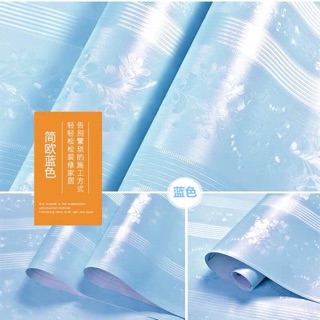 10 mét giấy dán tường sẵn keo xanh bạc