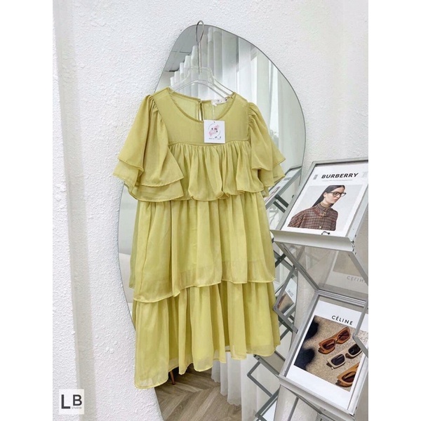 Váy bầu đầm bầu váy suông MAMADRESS thiết kế chất voan tơ mềm mại 2 lớp mặc đi tiệc đi dạo tiểu thư sang chảnh