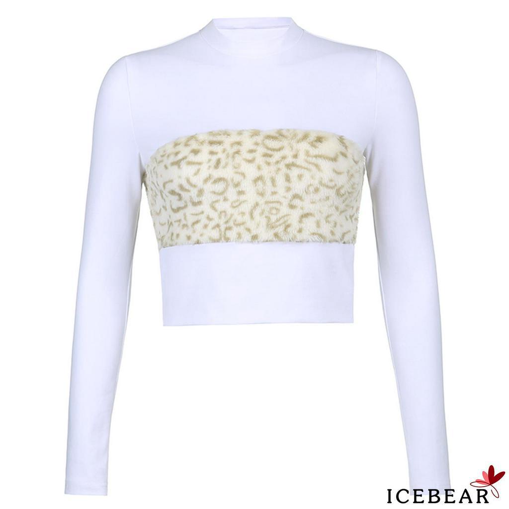 Áo thun tay dài họa tiết đốm da báo thời trang dành cho nữ