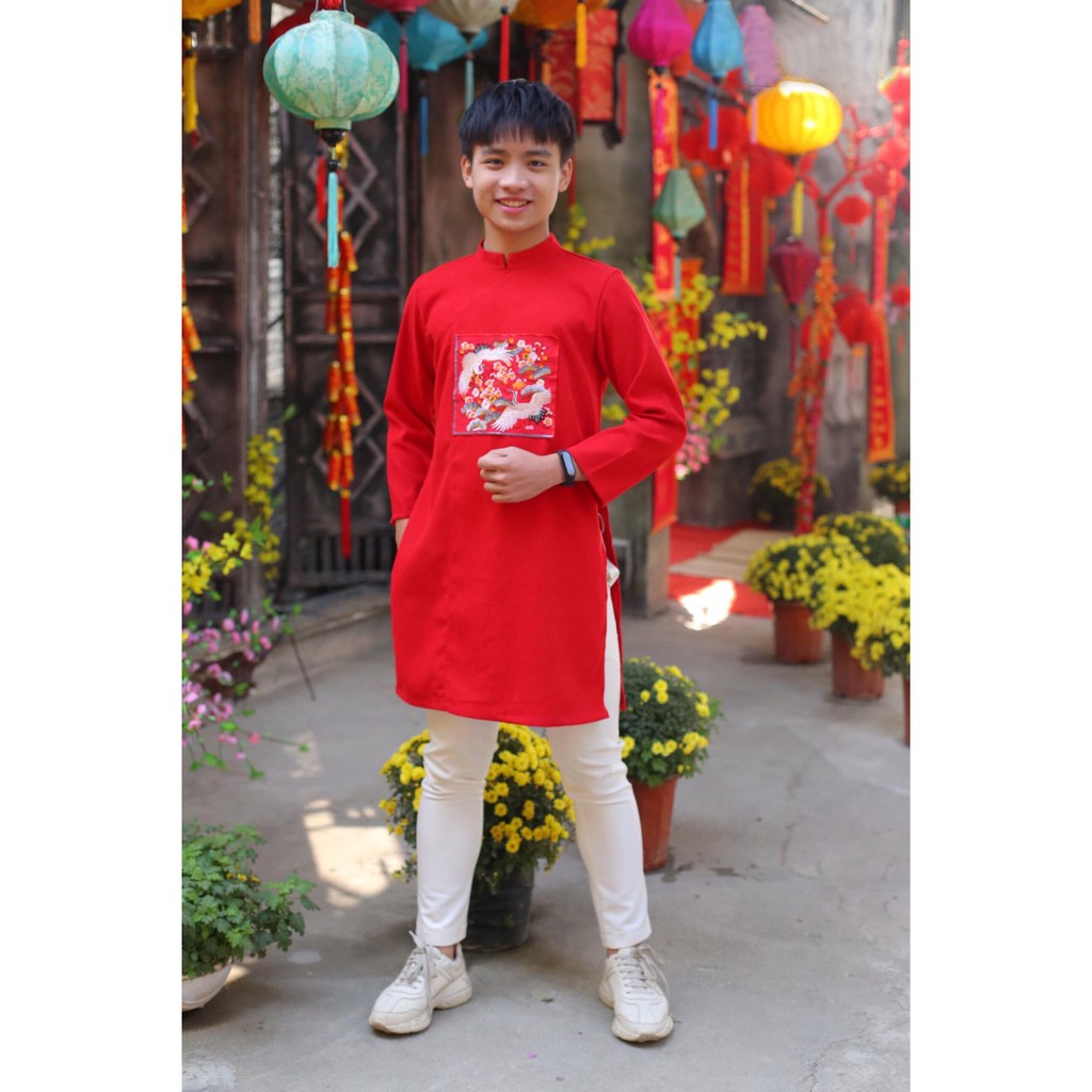Áo dài cách tân bé trai hàng đẹp size cho các bé từ 30-50kg