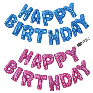 Bóng nhôm chữ Happy birthday cao 40cm (nhiều hình)