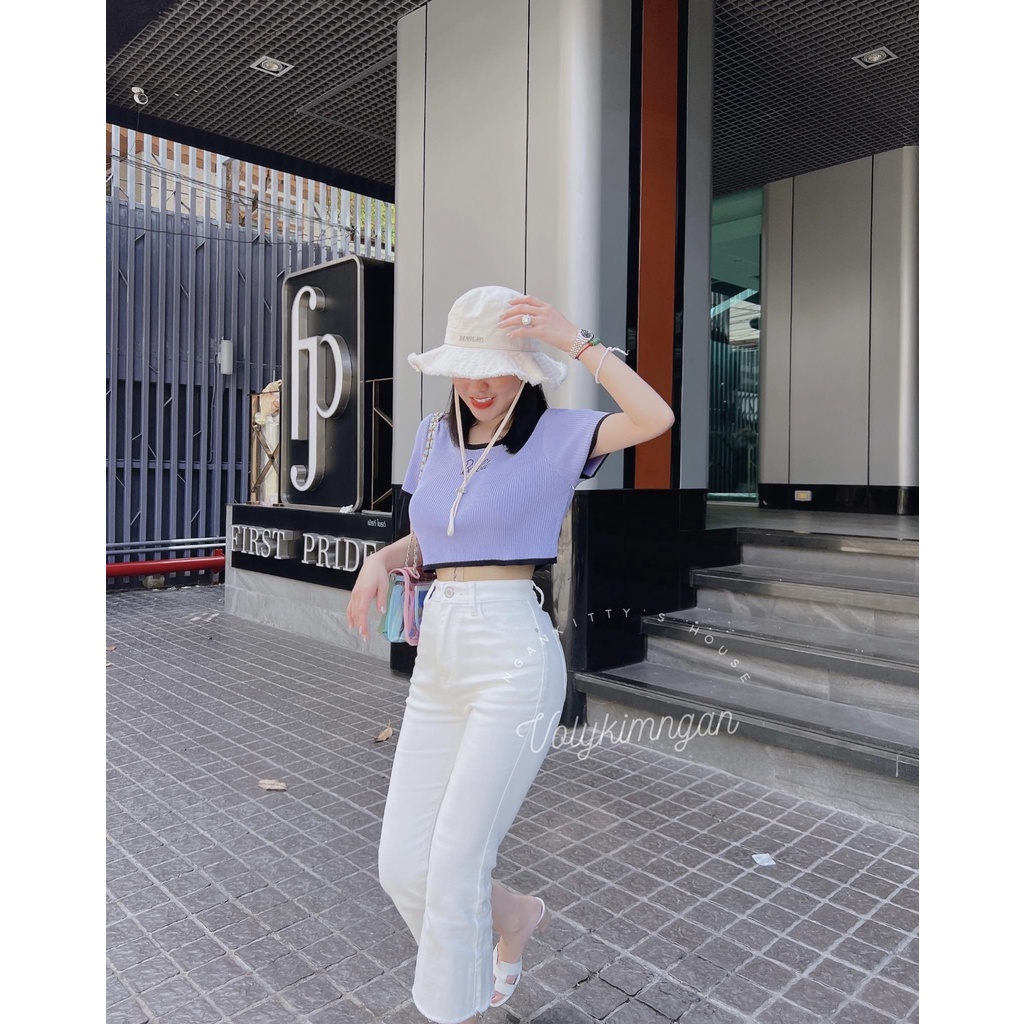 Áo croptop barbie viền TL