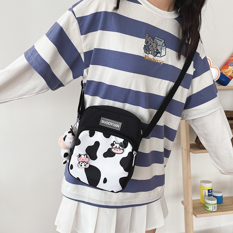 Túi đeo chéo bò sữa dễ thương