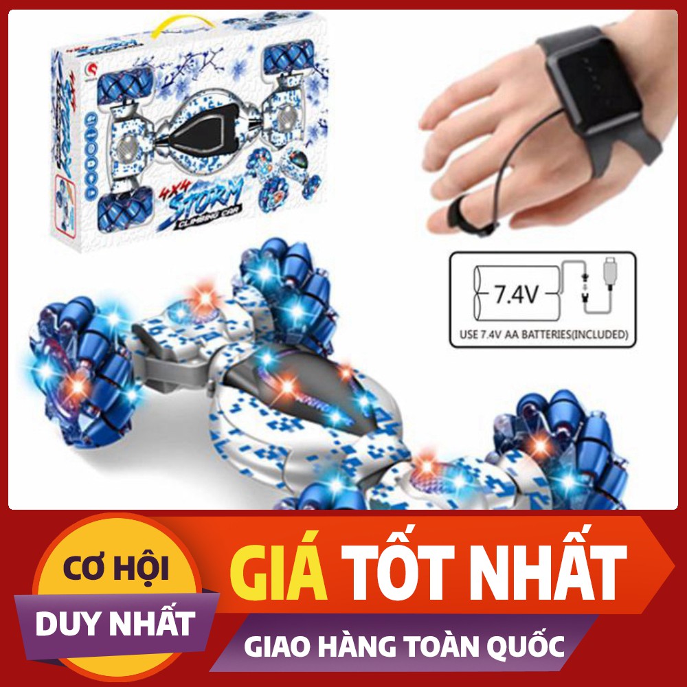 HOT Xe Điều Khiển Địa Hình 4WD 2 Chế Độ Remote Và Tay Có Cảm Biến và Tắt mở âm thanh