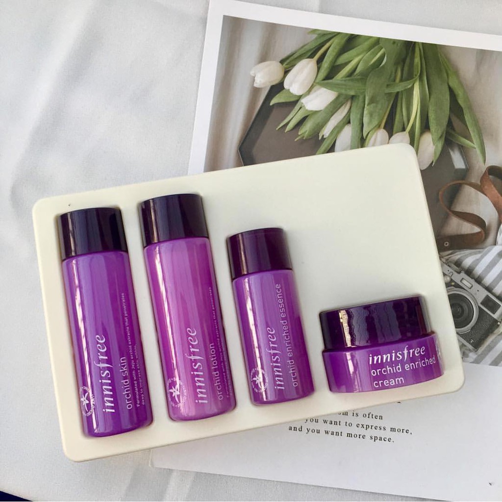 [Chuẩn Auth] Kit dưỡng da toàn diện, dưỡng trắng, chống lão hóa Innisfree Jeju Orchid Special Kit [4 Items]