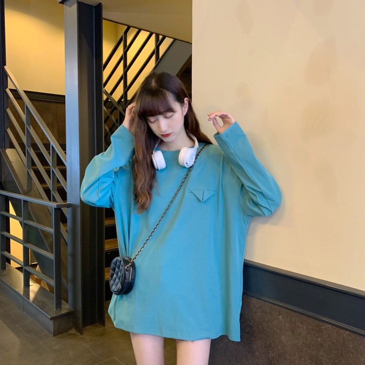 Áo Thun Tay Dài Cổ Tròn Dáng Rộng Thời Trang Cho Nữ | BigBuy360 - bigbuy360.vn