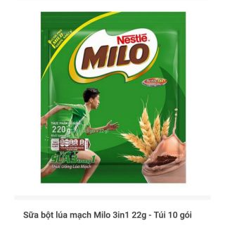 Sữa bột lúa mạch milo 3in1 22g - túi 10 gói