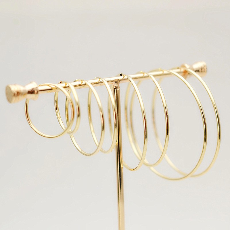 Bộ Bông Tai Hình Tròn Đính Đá Kiểu Dáng Sang Trọng