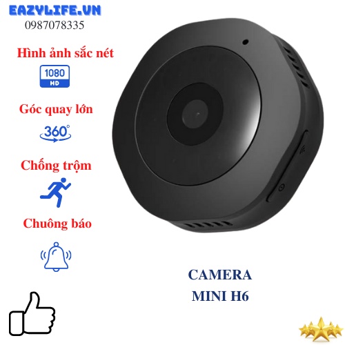 Camera mini wifi H6 cảm biến chuyển động, gửi thông báo về điện thoại, quay ngày đêm