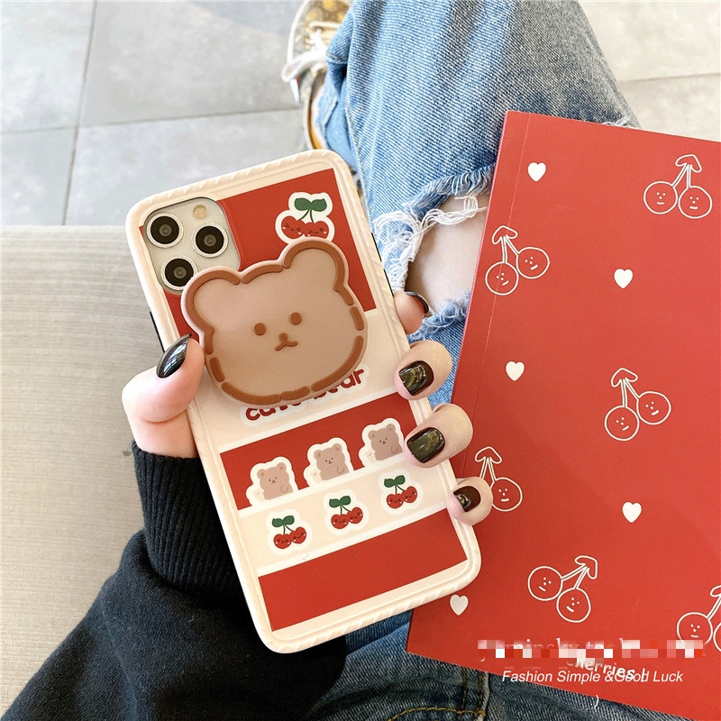 Ốp Điện Thoại In Hình Gấu Và Quả Cherry Xinh Xắn Cho Iphone 7 / 8plus | BigBuy360 - bigbuy360.vn