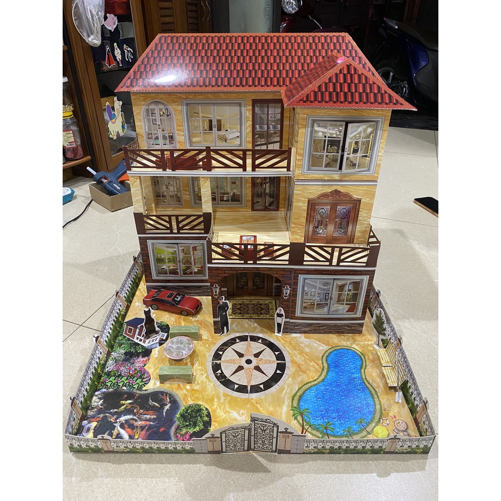 Nhà biệt thự vàng mã đồ cúng dâng các vong linh nam vong linh nữ trong gia tiên