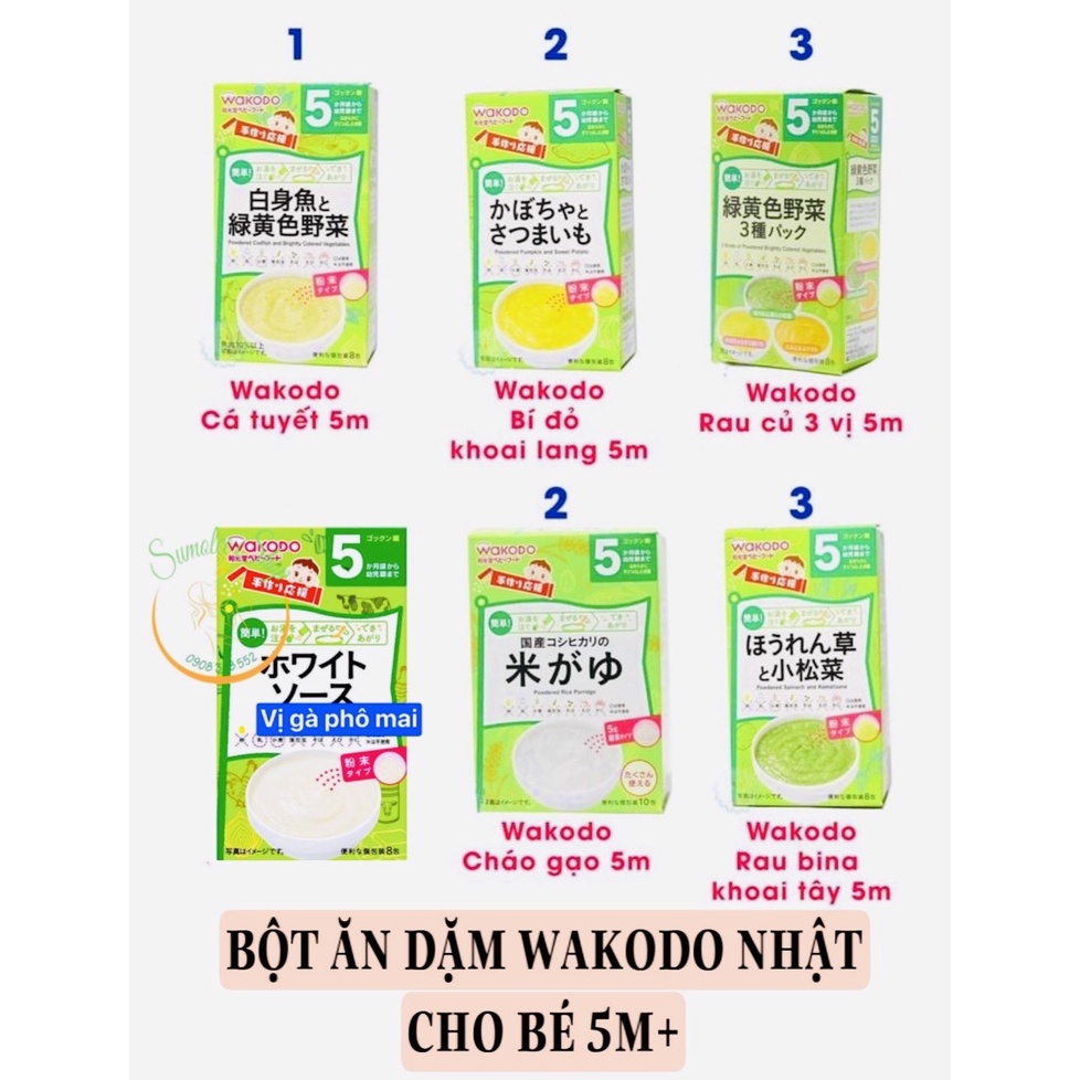 BỘT ĂN DẶM WAKODO CHO BÉ 5M - DATE 2024