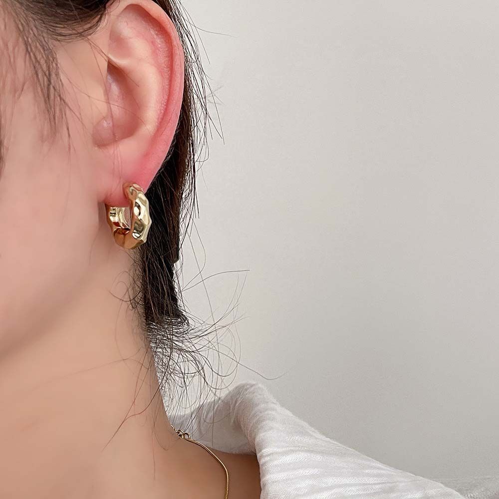 Đôi khuyên tai hình học bằng hợp kim phong cách Hàn Quốc cho nữ