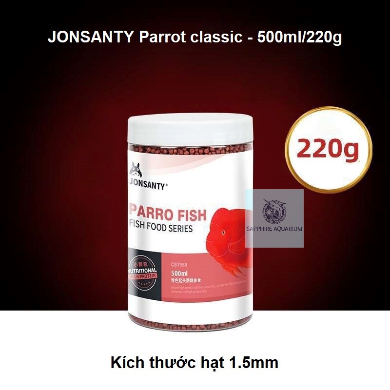 Thức ăn cho cá hồng két JONSANTY Parrot classic 500ml