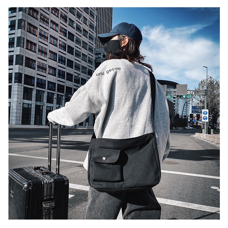 Túi tote đeo chéo đi học đi chơi thời trang unisex nam nữ Hàn Quốc giá rẻ