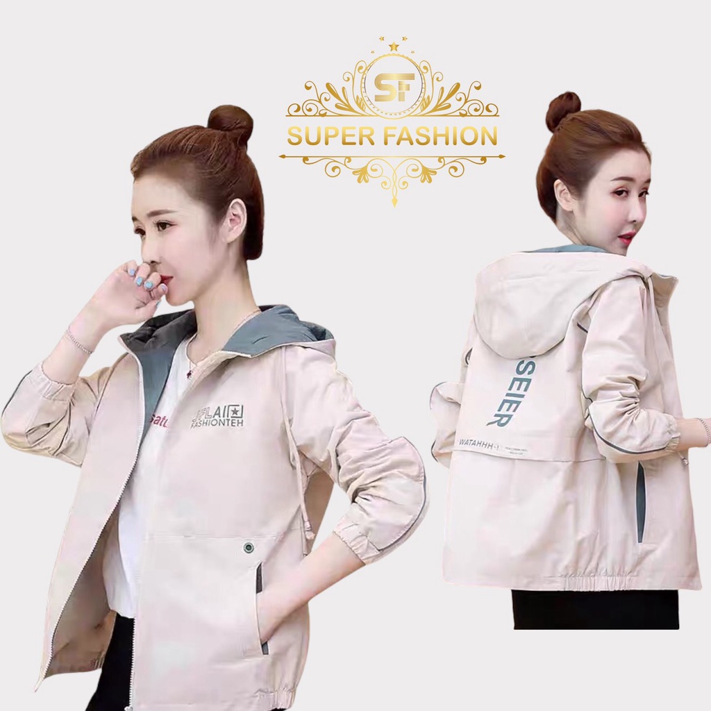 Áo khoác gió nữ Super Fashion 2 lớp cao cấp chống nắng gió cản bụi SFN379