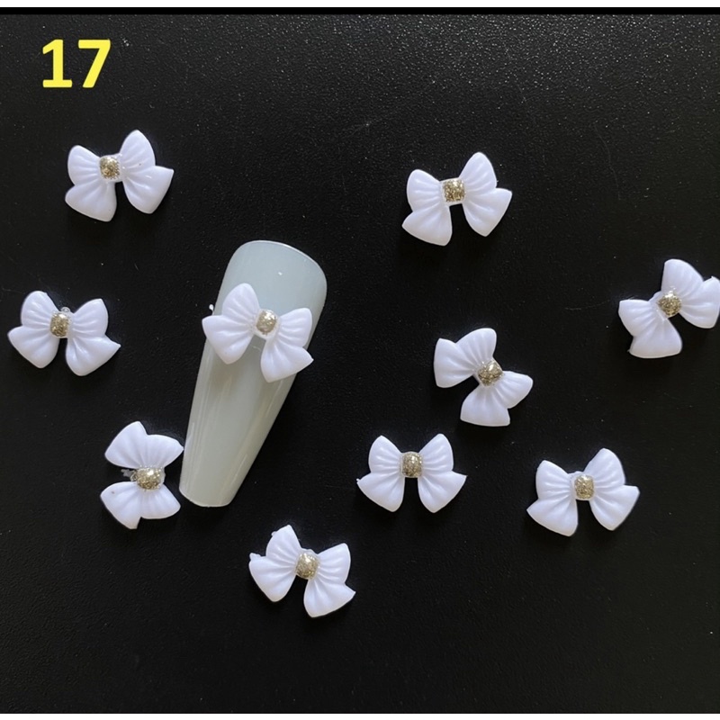 Charm nơ nail gắn móng, charm nơ trang trí móng cao cấp phụ kiện làm móng giá rẻ