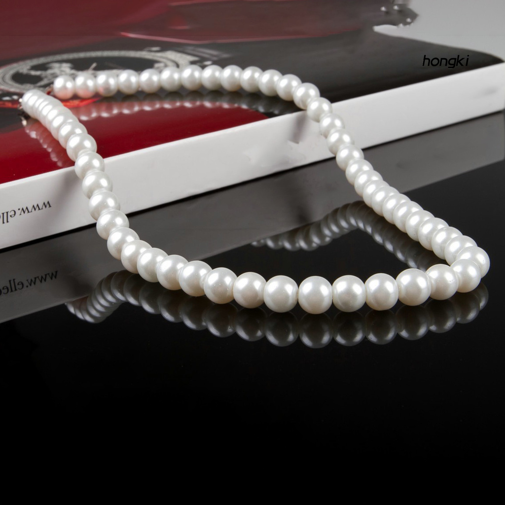 Vòng cổ chuỗi ngọc trai 8mm thanh lịch cho nữ