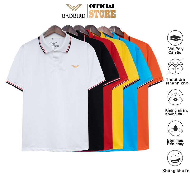 Áo Polo Nam BADBIRD, Áo phông có cổ basic chất poly cá sấu form dáng trẻ trung, đa màu sắc, Thương hiệu Việt.
