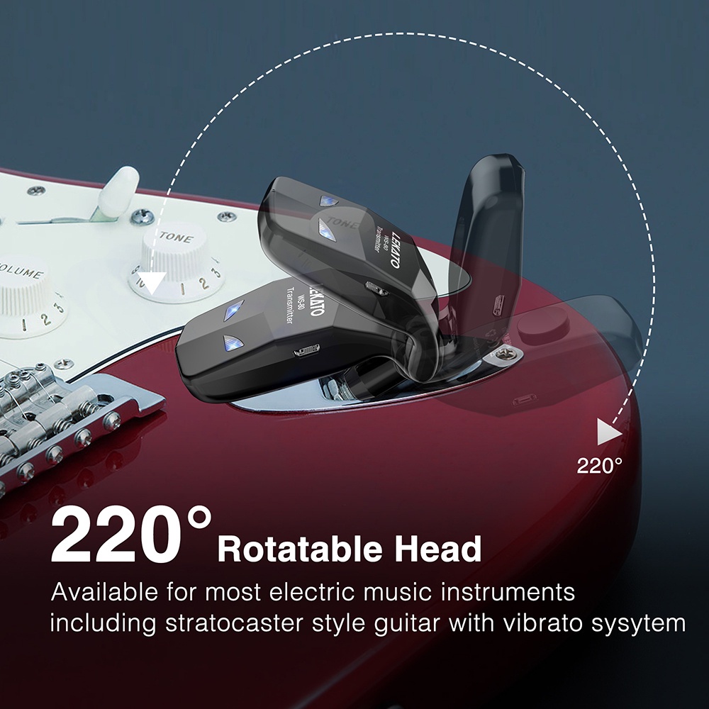 Bộ truyền nhận tín hiệu đàn guitar không dây LEKATO 2.4ghz có thể sạc được