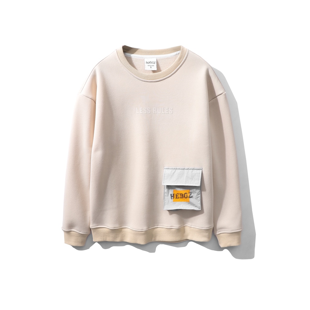 Áo nỉ nam sweater HEBOZ with pocket dài tay 4 màu thời thượng, chất vải mềm mịn cao cấp - 00000873