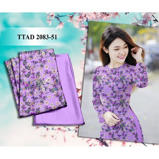 [HOT] Vải áo dài in 3D họa tiết hoa nhí, chất liệu mềm mịn siêu đẹp