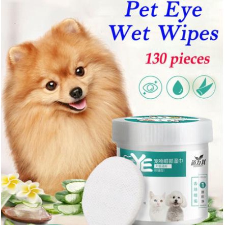 Khăn lau mắt EYE màu xanh dành cho thú cưng - hộp 130 miếng,Khăn lau tẩy ố do chảy nước mắt chó mèo