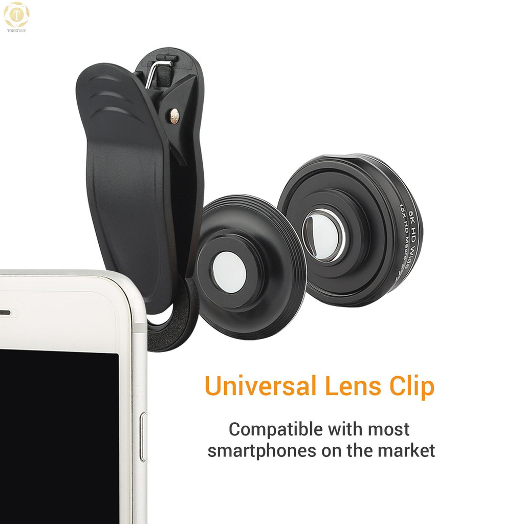 Shipped within 12 hours】 2-in-1 5K HD Smartphone Camera Lens 0.45X Wide-angle + 15X Macro Phone Lens with Universal Clip Compatible with iPhone Samsung Huawei Smartphones Lens [TO]